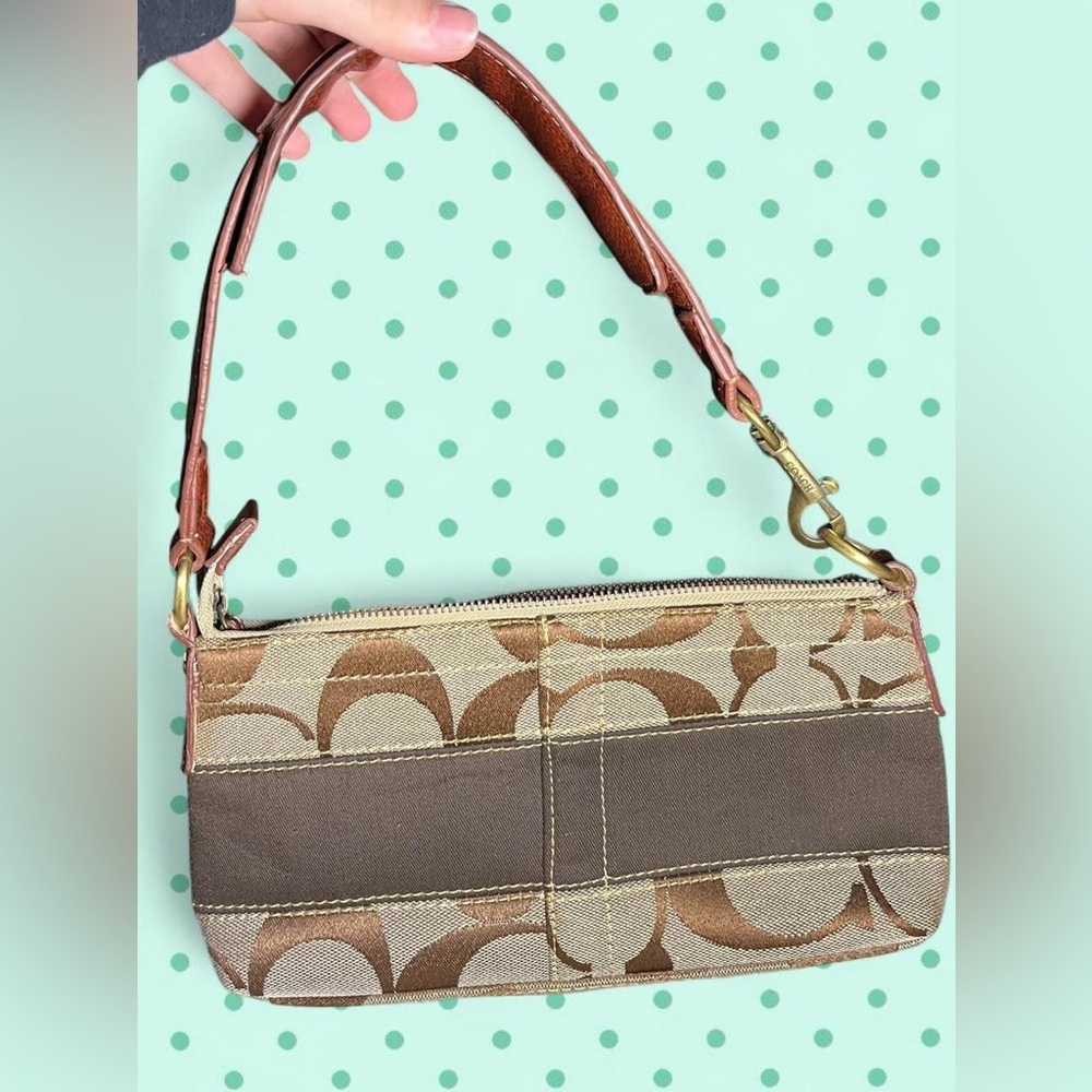 Coach Brown and Tan Shoulder Bag
